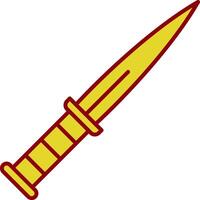 Dagger Line Two Color Icon vector