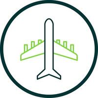 Plane Line Circle Icon vector