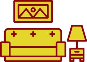 Living Room Line Two Color Icon vector