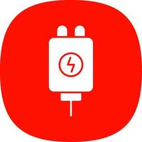 Adapter Glyph Curve Icon vector