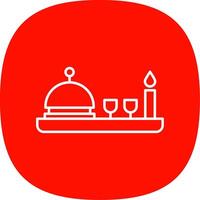 Dinner Line Curve Icon vector