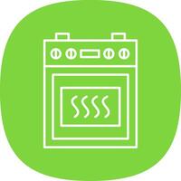 Cooking Stove Line Curve Icon vector