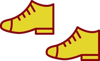 línea de zapatos icono de dos colores vector