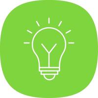 Light Bulb Line Curve Icon vector