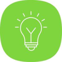 Light Bulb Line Curve Icon vector