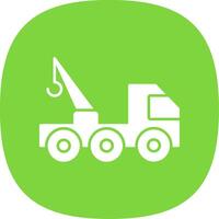 Tow Truck Glyph Curve Icon vector