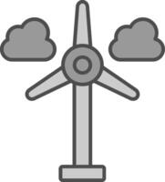 viento turbina relleno icono vector