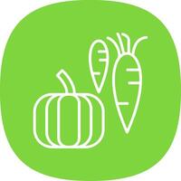 Vegetables Line Curve Icon vector