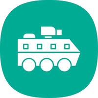 Armoured Van Glyph Curve Icon vector