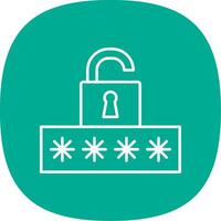 Broken Password Line Curve Icon vector
