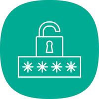 Broken Password Line Curve Icon vector