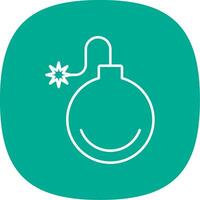 Bomb Line Curve Icon vector