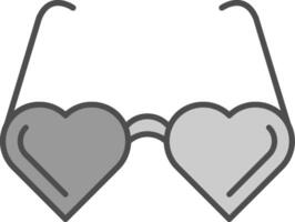 corazón lentes relleno icono vector