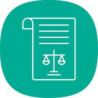 Legal Document Line Curve Icon vector