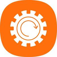 Gear Wheel Drawing Glyph Curve Icon vector