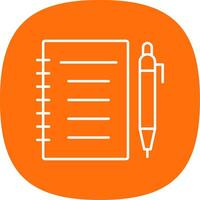 Notebook Line Curve Icon vector