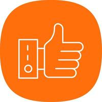 Thumb Up Line Curve Icon vector