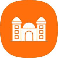 icono de dos colores de la línea de la mezquita vector