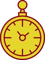 bolsillo reloj línea dos color icono vector