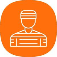 Prison Line Curve Icon vector