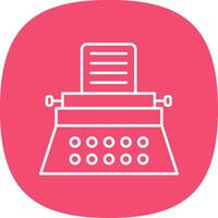 Typewriter Line Curve Icon vector