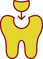 Tooth Filling Line Two Color Icon vector