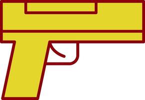 icono de dos colores de línea de pistola vector