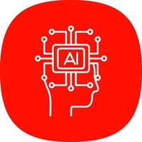 Artificial Intelligence Line Curve Icon vector