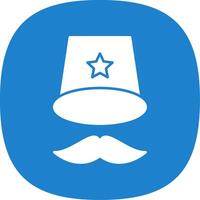Top Hat Glyph Curve Icon vector