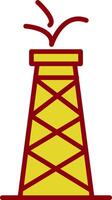 icono de dos colores de la línea de la torre de petróleo vector