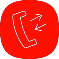 Phone Receiver Line Curve Icon vector