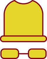 White Hat Line Two Color Icon vector