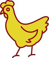 Chicken Line Two Color Icon vector