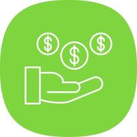 Donations Line Curve Icon vector