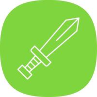 Sword Line Curve Icon vector