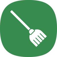 Broom Glyph Curve Icon vector