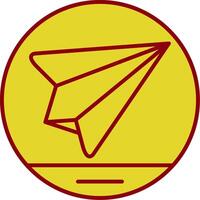 icono de dos colores de línea de avión de papel vector