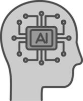 artificial inteligencia relleno icono vector