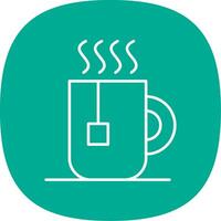 Tea Mug Line Curve Icon vector