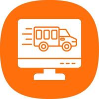 Delivery Truck Line Circle Icon vector