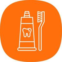 Toothpaste Line Curve Icon vector