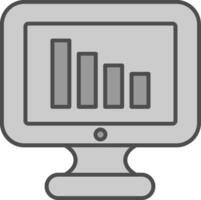 bar gráfico relleno icono vector