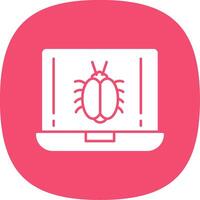 Bug Glyph Curve Icon vector