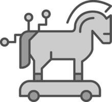 troyano caballo relleno icono vector