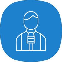 Journalist Line Curve Icon vector