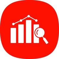 Analysics Glyph Curve Icon vector