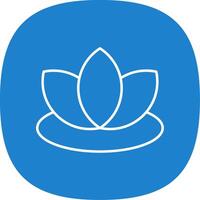 Lotus Line Curve Icon vector