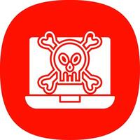 Malware Glyph Curve Icon vector
