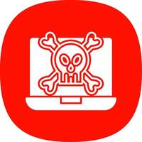 malware glifo curva icono vector