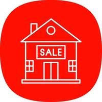 House for Sale Line Curve Icon vector